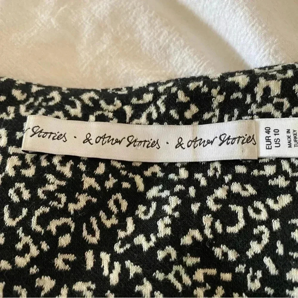 & Other Stories Swing Skater Dress Leopard Cheetah Print Mini Short Sleeve: 10 - Picture 3 of 11